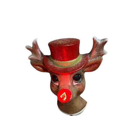 Rudolph Electrified Wall Lamp Light Vintage Christmas Holiday Wall Decor MCM 8” - Picture 2 of 9